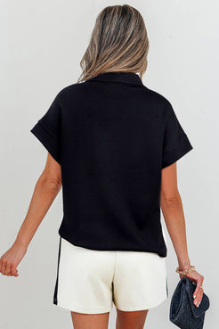 Contrast Zipped T Shirt and Short Set