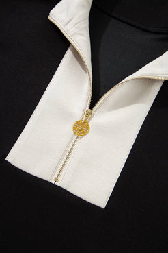 Contrast Zipped T Shirt and Short Set