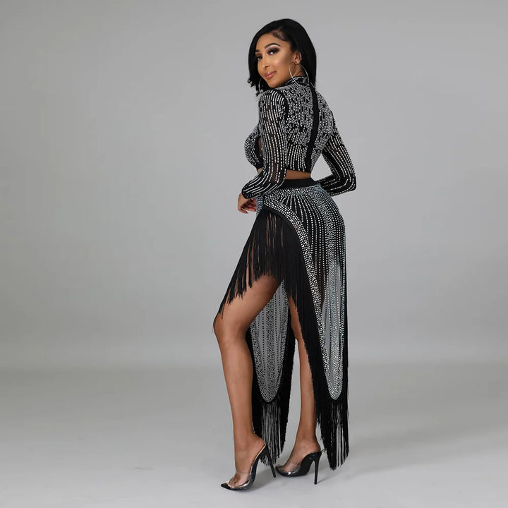 Diamond Club Tracksuit Women's 2-Piece Milk Silk Set