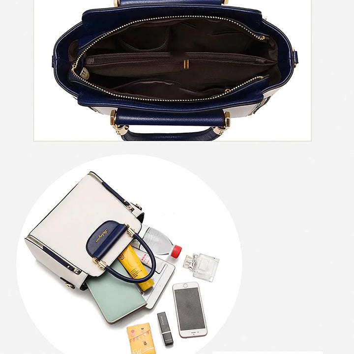 PU Hit-Color Shoulder Bag