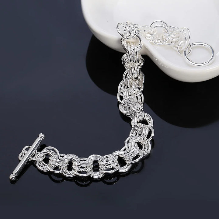 925 Silver Link Chain Bracelet Classic Charm Style
