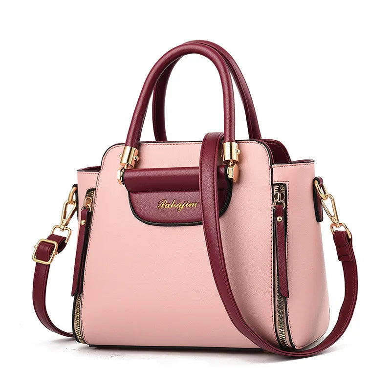 PU Hit-Color Shoulder Bag