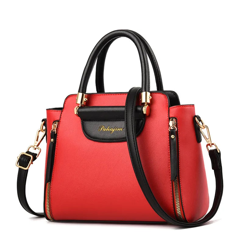 PU Hit-Color Shoulder Bag