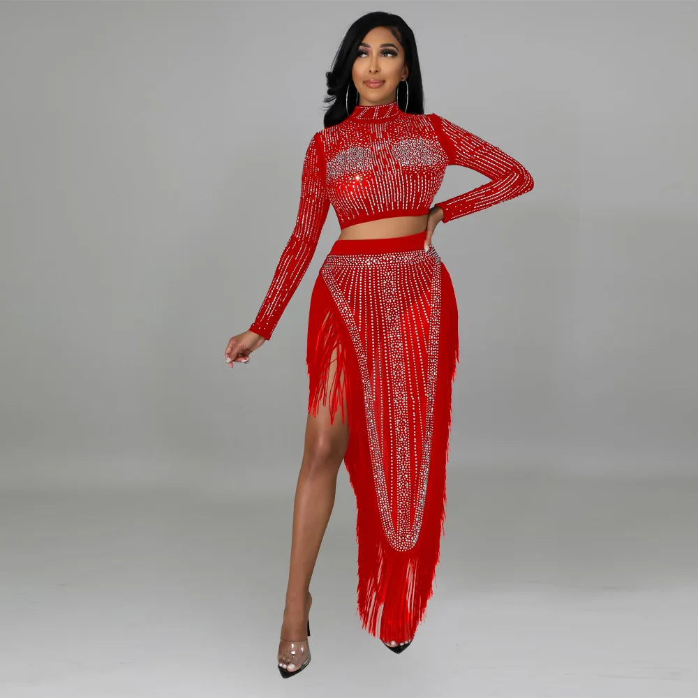 Diamond Club Tracksuit Women's 2-Piece Milk Silk Set