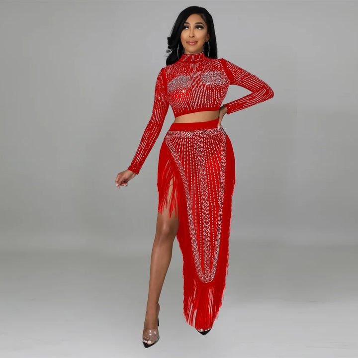 Diamond Club Tracksuit Women's 2-Piece Milk Silk Set