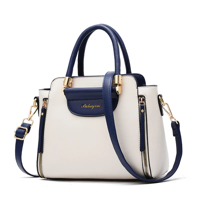 PU Hit-Color Shoulder Bag