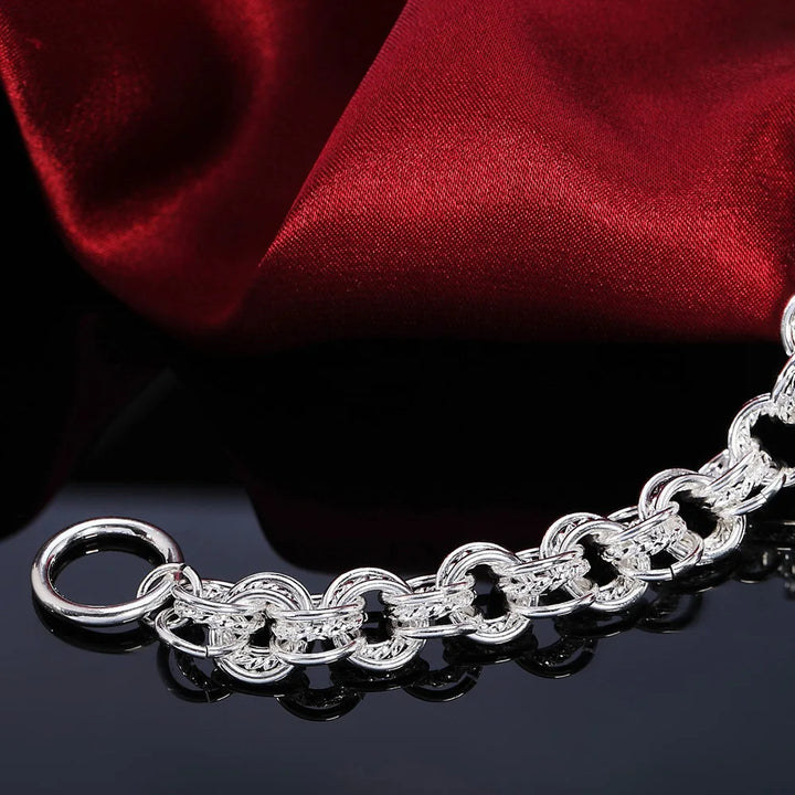 925 Silver Link Chain Bracelet Classic Charm Style