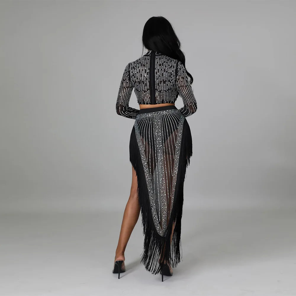 Diamond Club Tracksuit Women's 2-Piece Milk Silk Set