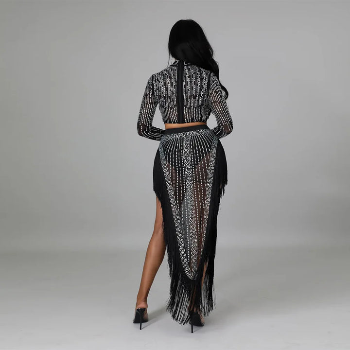 Diamond Club Tracksuit Women's 2-Piece Milk Silk Set