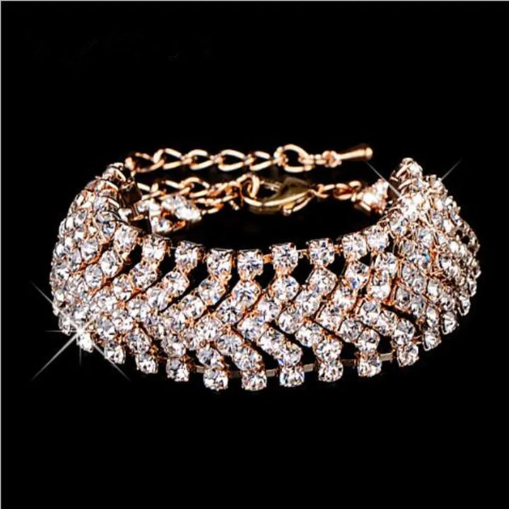 Rhinestone Bangle Sparkling Chain Bracelet