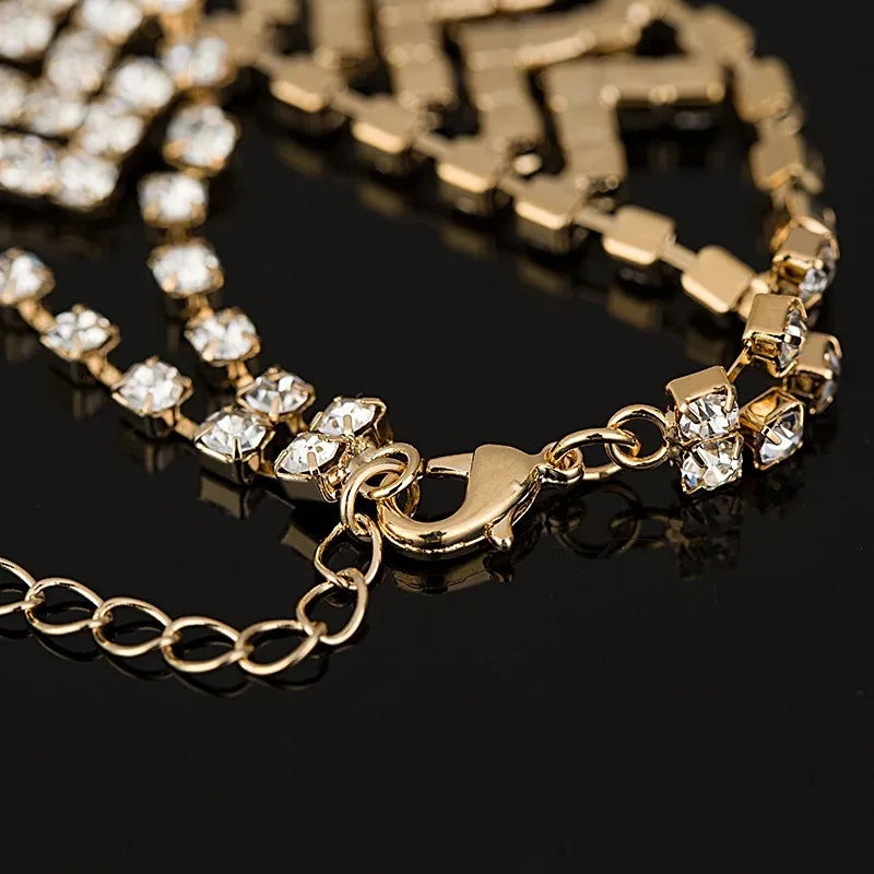 Rhinestone Bangle Sparkling Chain Bracelet