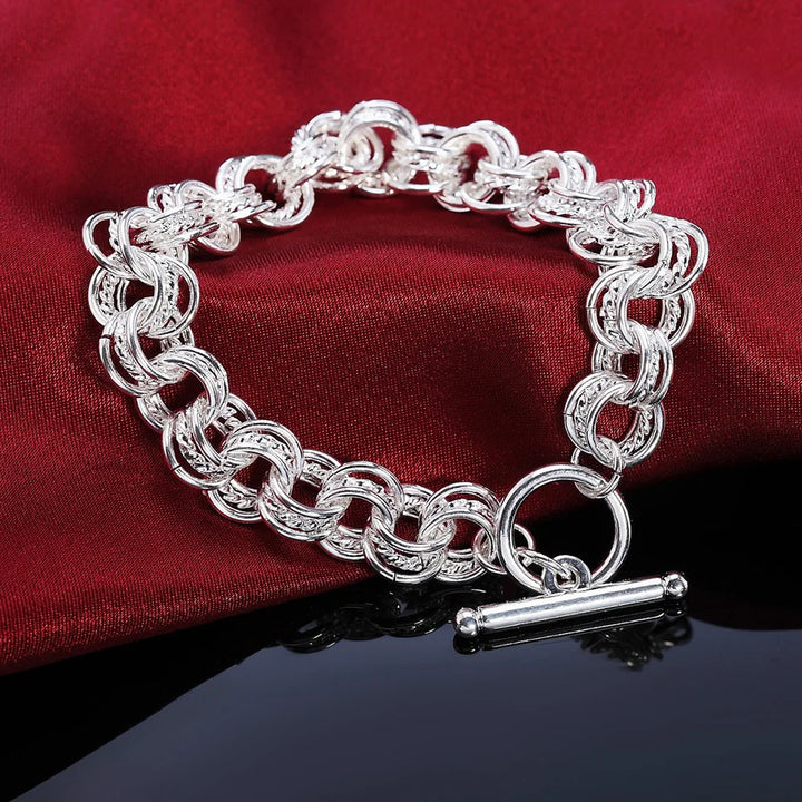 925 Silver Link Chain Bracelet Classic Charm Style