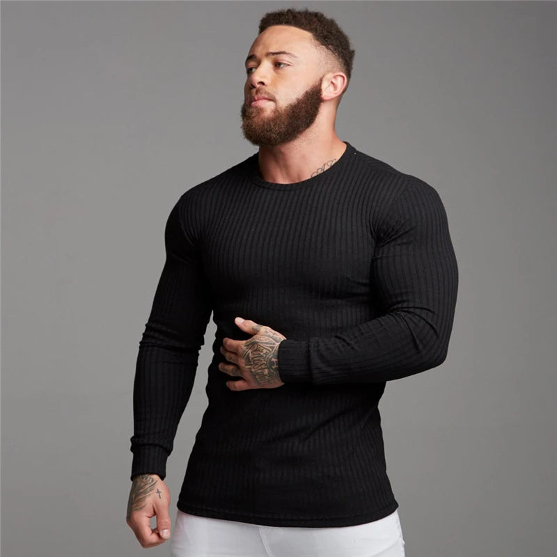 Turtleneck Sweater Men Slim Casual Knit