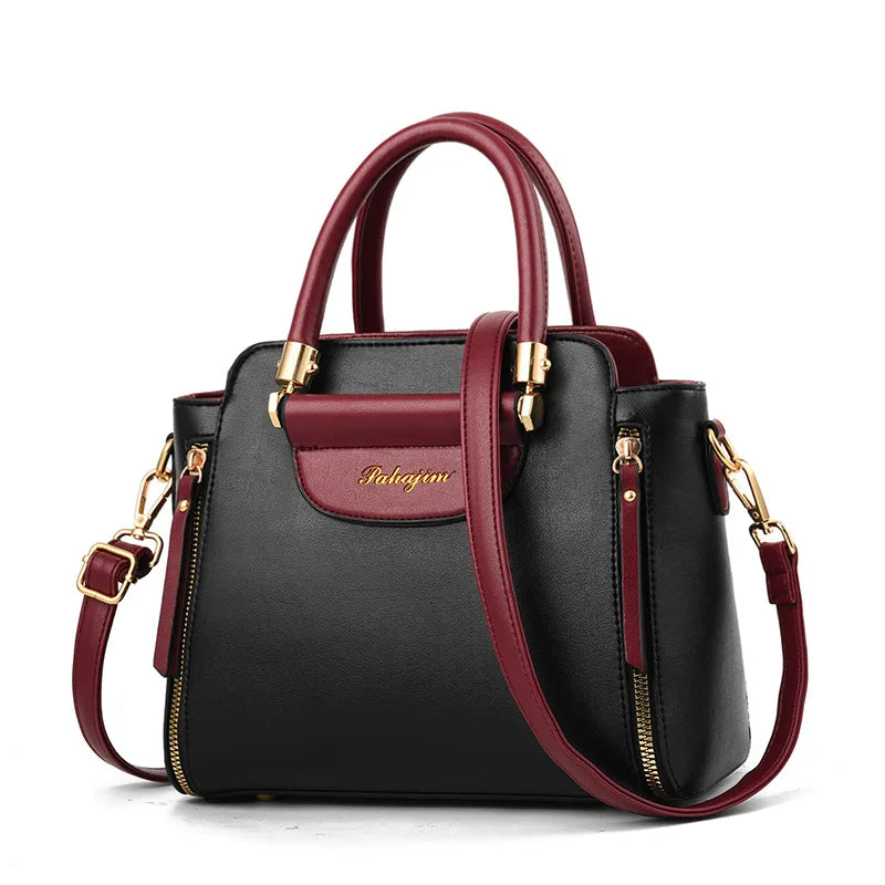 PU Hit-Color Shoulder Bag