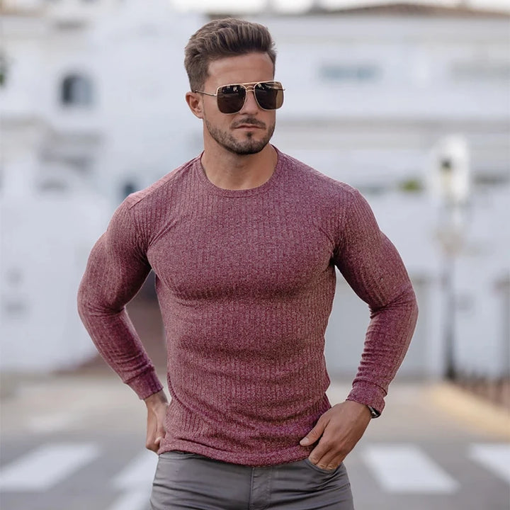 Turtleneck Sweater Men Slim Casual Knit