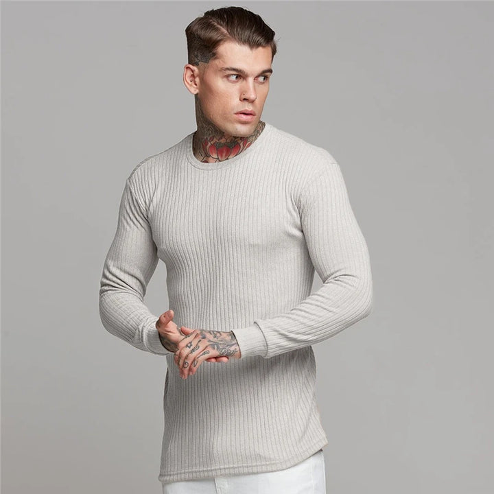 Turtleneck Sweater Men Slim Casual Knit