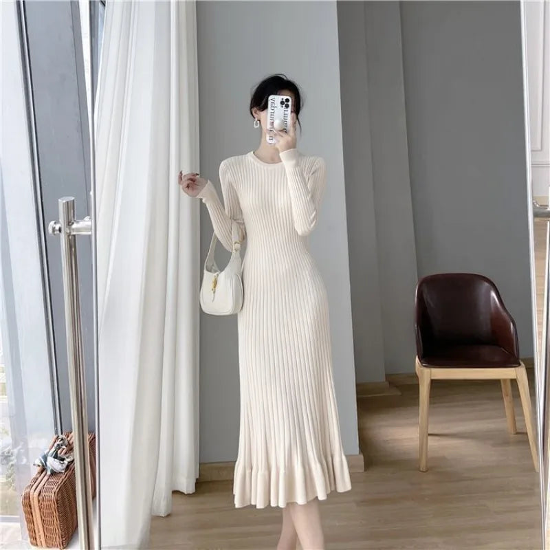 Black Knitted Midi Dress Sexy & Vintage