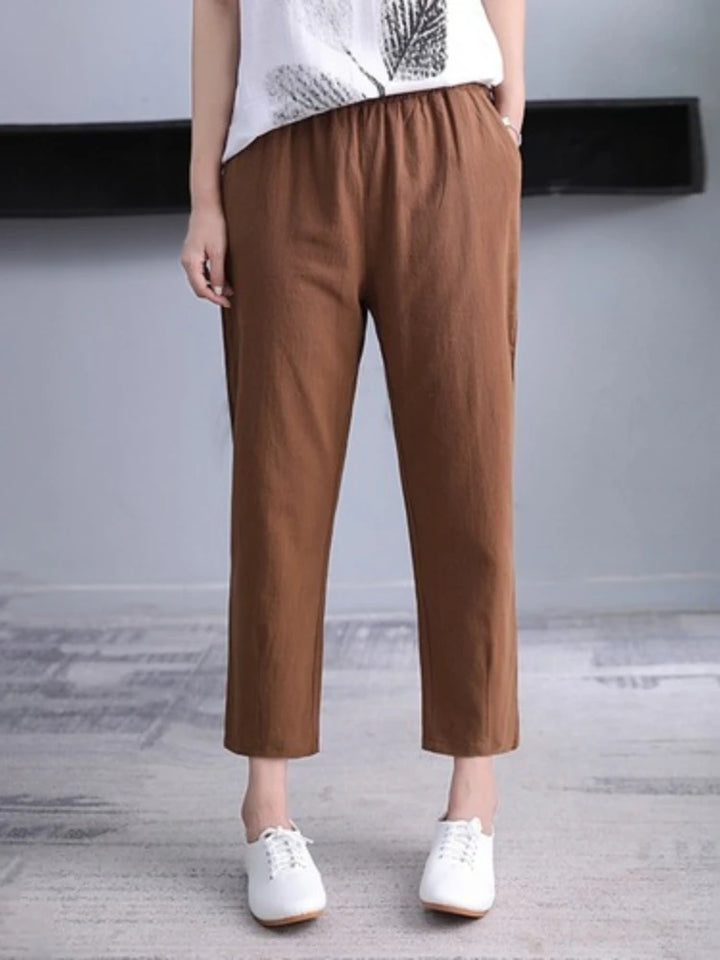 Elastic Waist Linen Pants Women’s Harem Style