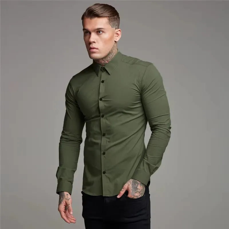 Men’s Smart Casual Tuxedo Dress Shirt