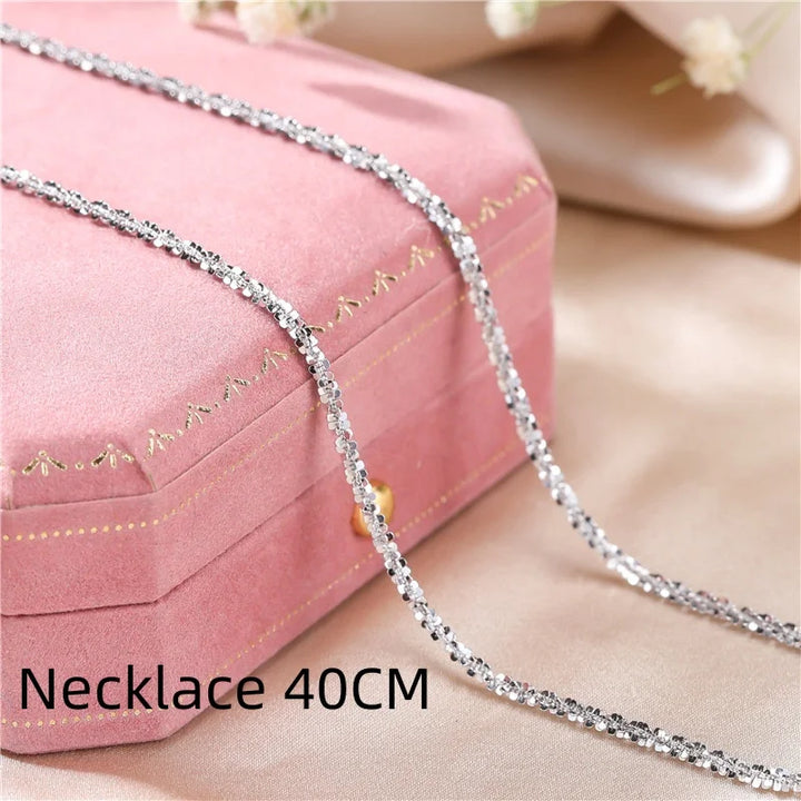 S925 Collarbone Necklace 2mm Round Pendant