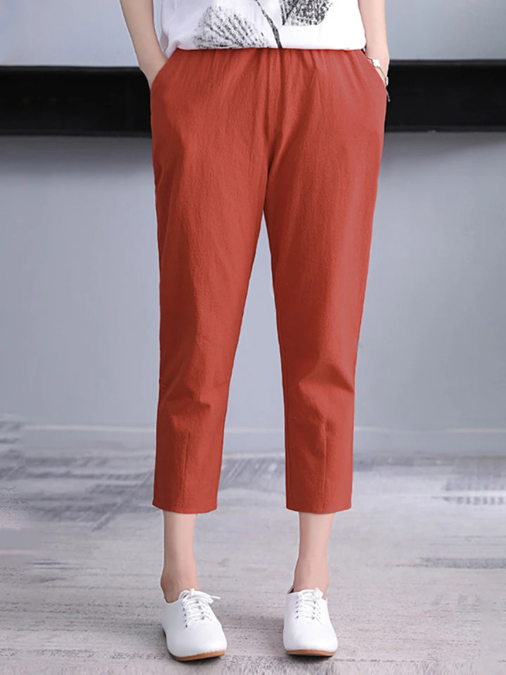 Elastic Waist Linen Pants Women’s Harem Style