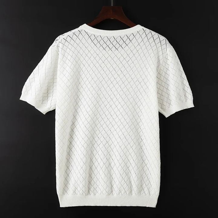 Breathable Cotton Short-Sleeve Sweater