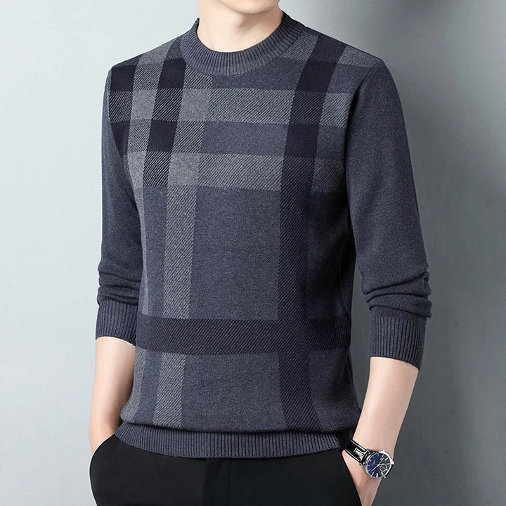 Men’s Knitted Pullover Striped Wool Sweater
