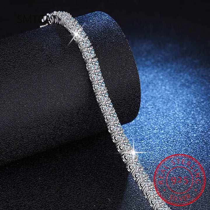 S925 Platinum Bracelet Moissanite Charm