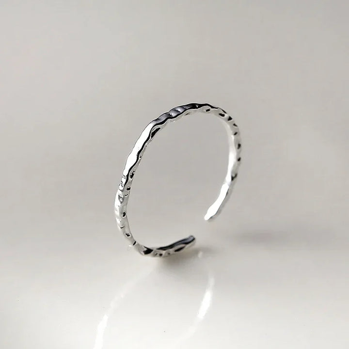 925 Silver Minimalist Ring Geometric Round Design