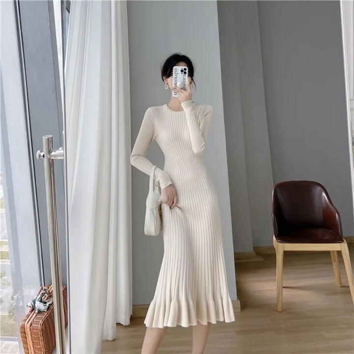 Black Knitted Midi Dress Sexy & Vintage