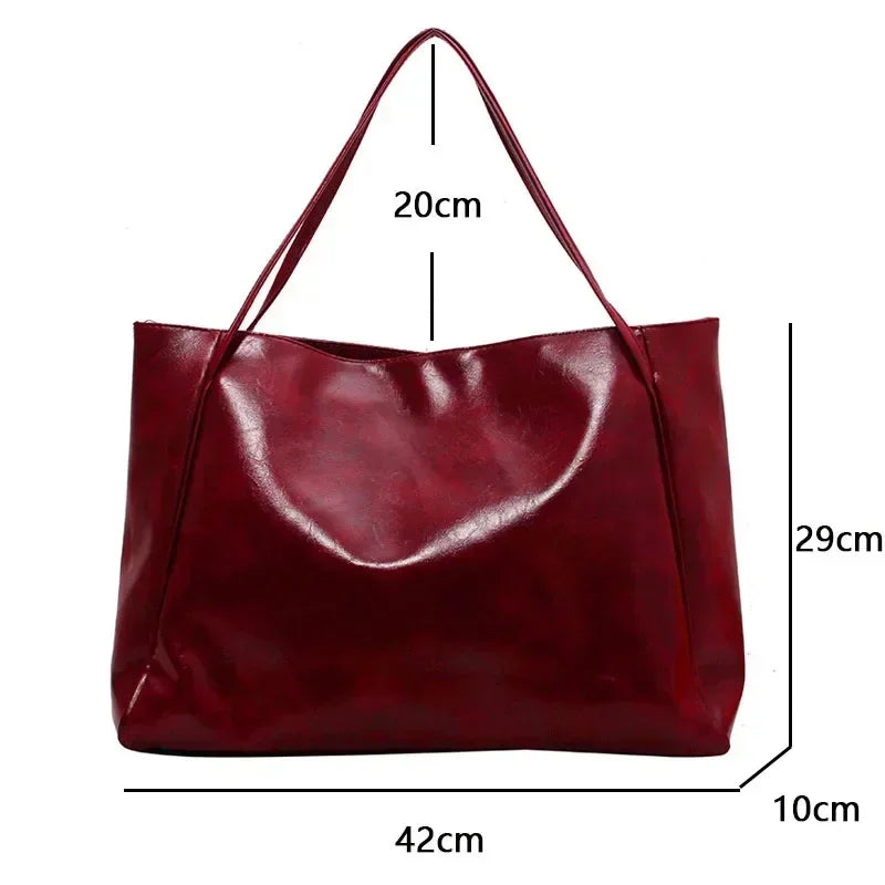 Women’s PU Tote Bag Retro Bucket Style