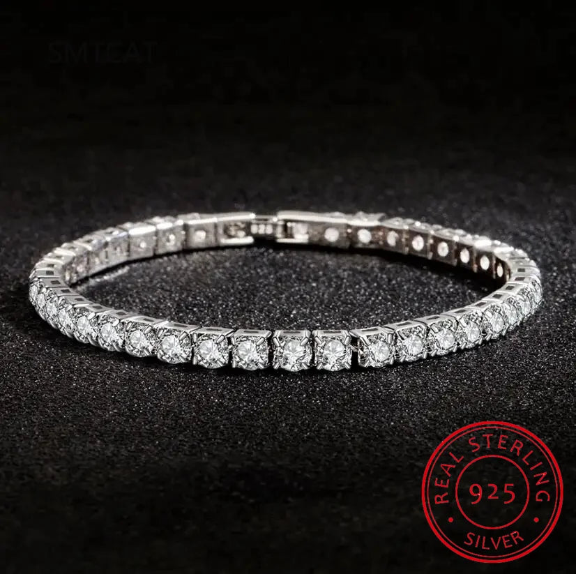 S925 Platinum Bracelet Moissanite Charm