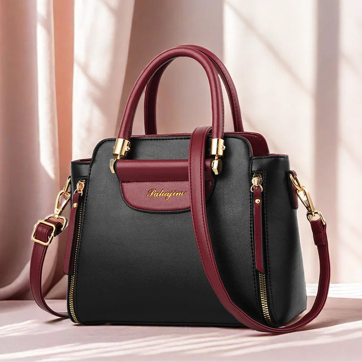 PU Hit-Color Shoulder Bag