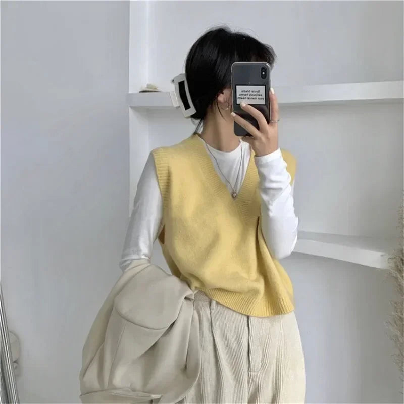 Cropped Knitwear Vest Autumn 2024