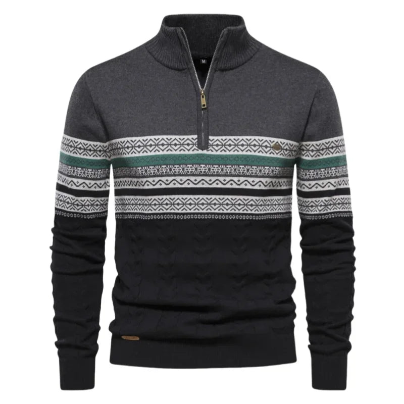 Knitted Half Zipper Sweater for Men