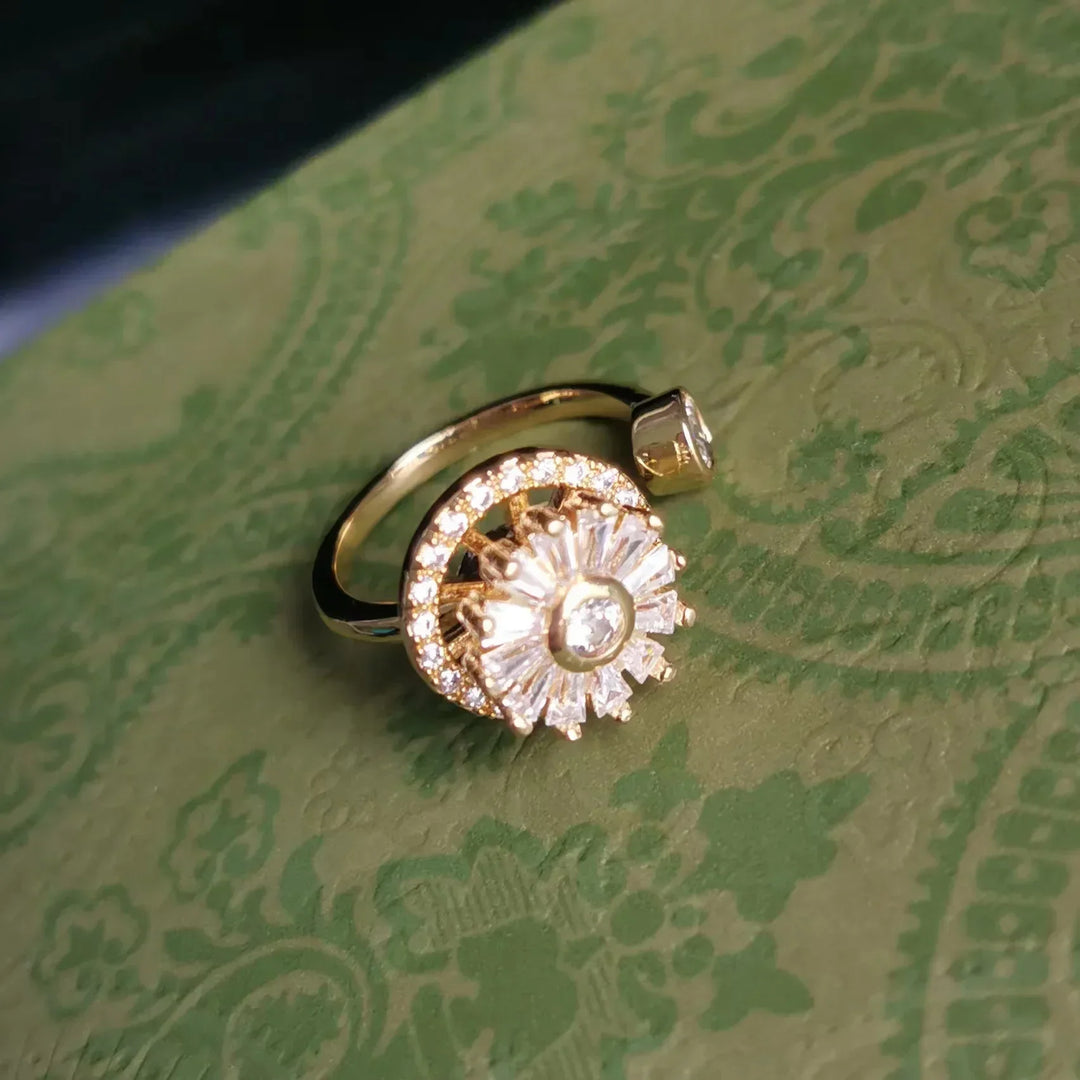 Sunflower Fidget Ring Adjustable Anxiety Spinner