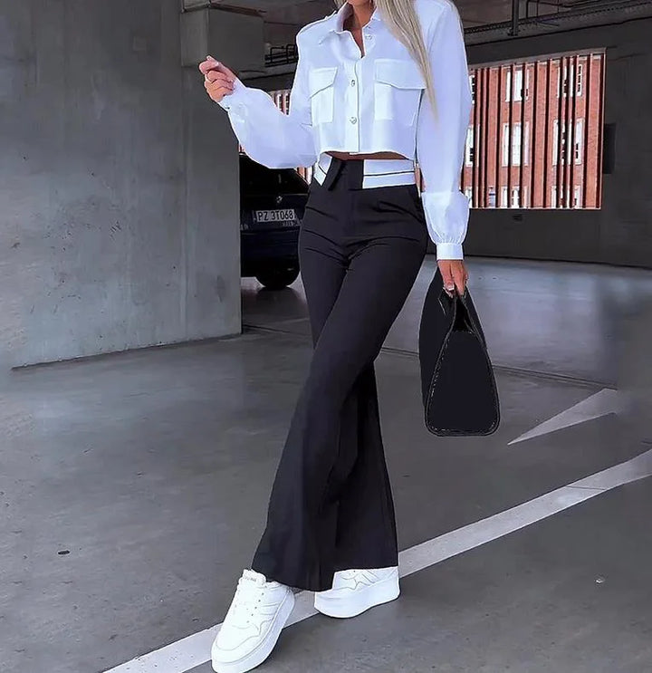 Women's Autumn 2-Piece Set Shirt & Trousers