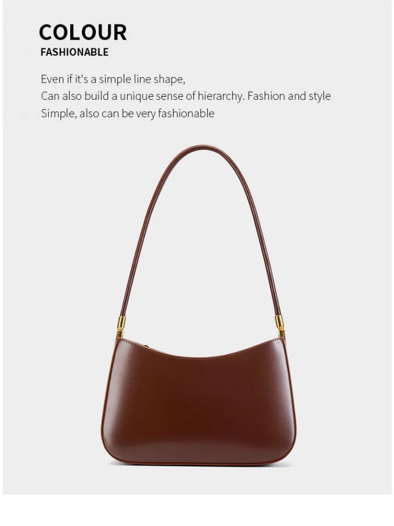 Designer-Style Shoulder Bag Split Leather
