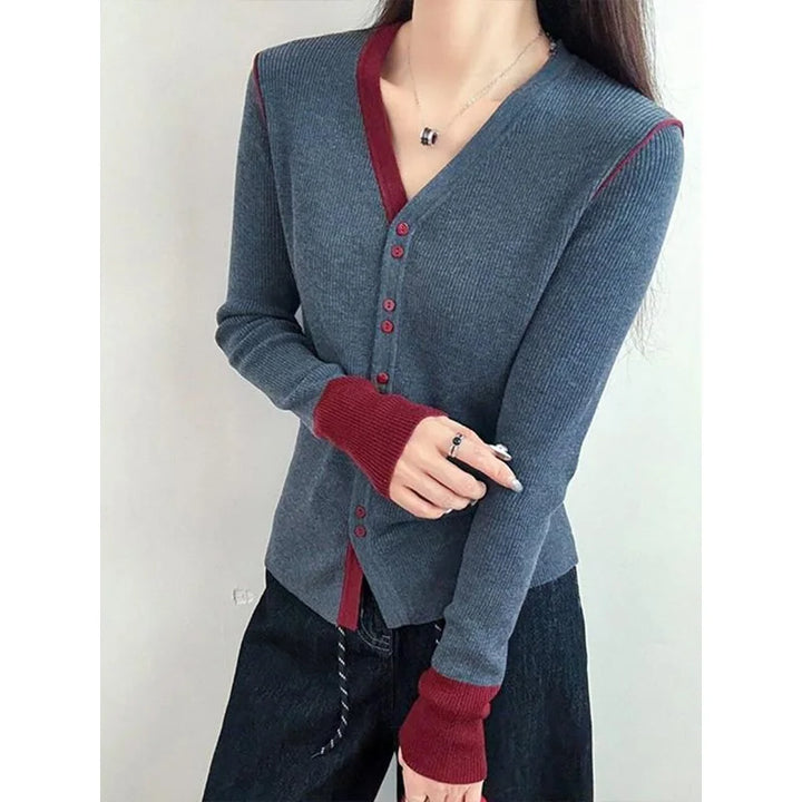 Thin Knit Sweater Office Lady Style