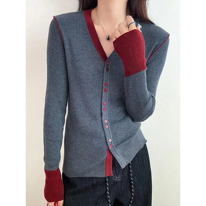 Thin Knit Sweater Office Lady Style