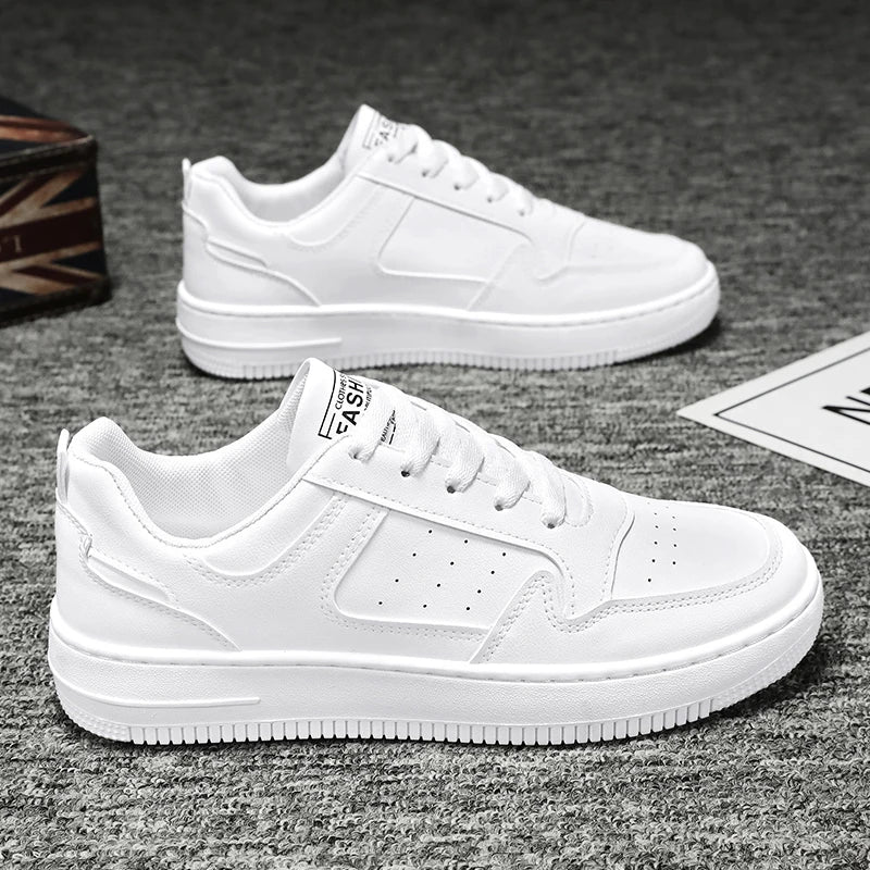Men’s Chunky White Leather Casual Shoes