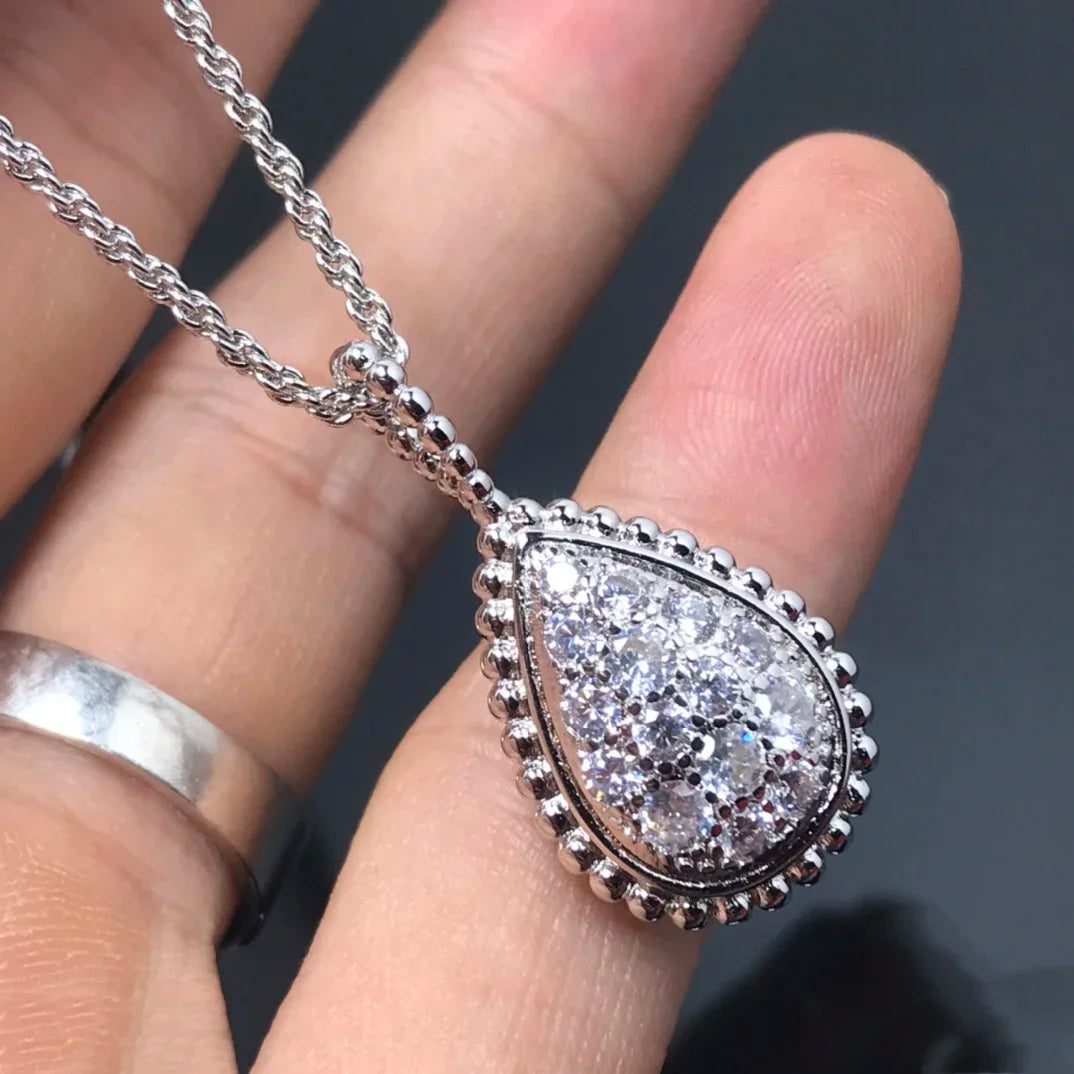 Zircon Chain Necklace Silver & Gold-Plated Jewelry