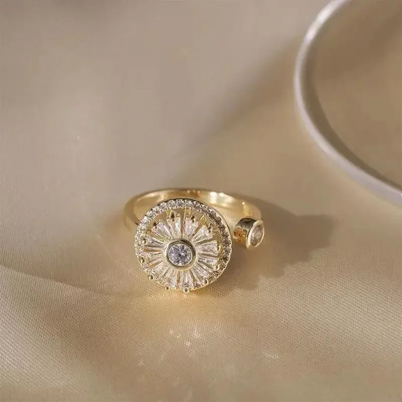 Sunflower Fidget Ring Adjustable Anxiety Spinner
