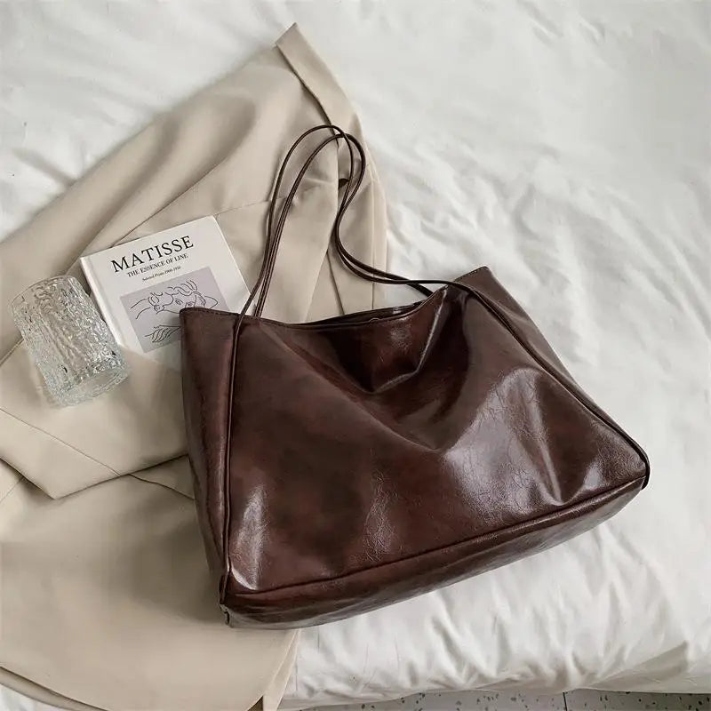 Women’s PU Tote Bag Retro Bucket Style