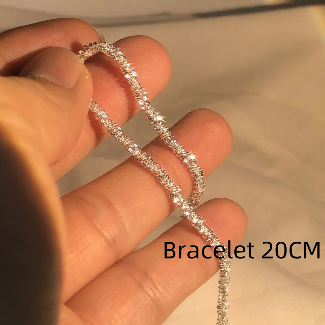 S925 Collarbone Necklace 2mm Round Pendant
