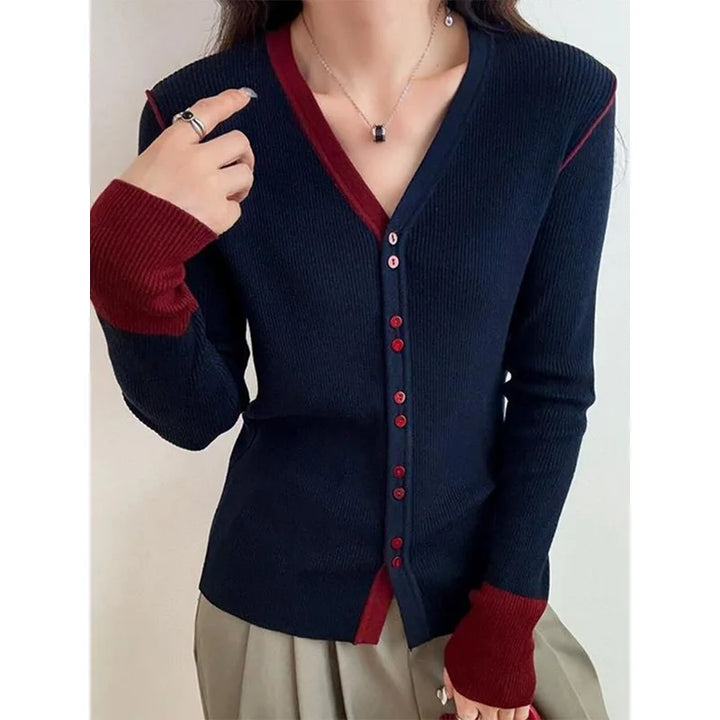Thin Knit Sweater Office Lady Style
