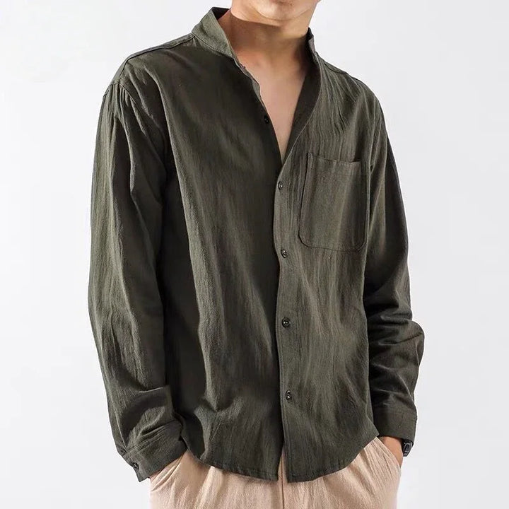 Men’s Linen Shirt with Pocket White 2024