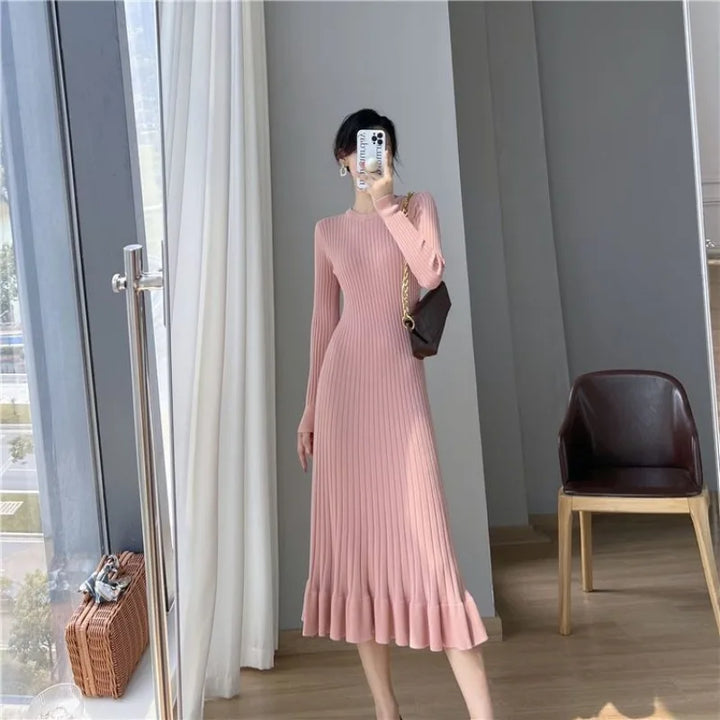 Black Knitted Midi Dress Sexy & Vintage
