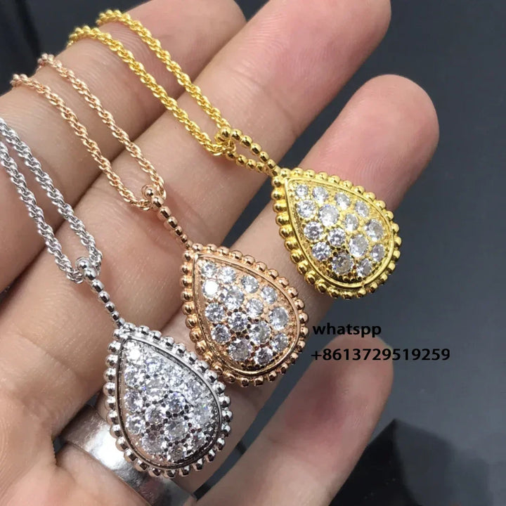 Zircon Chain Necklace Silver & Gold-Plated Jewelry