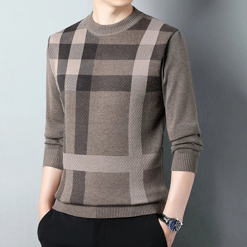 Men’s Knitted Pullover Striped Wool Sweater